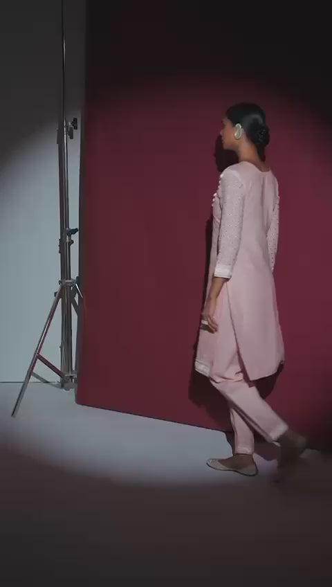 Blush Pink Handwork Kurta Set