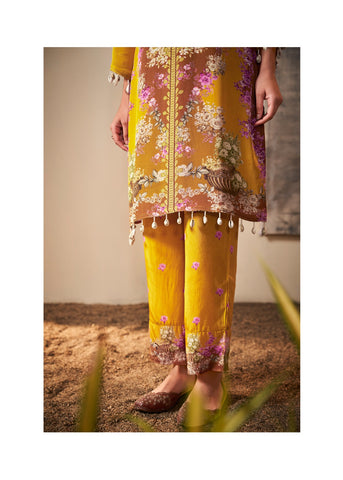 Floral Printed Silk Crepe Suit