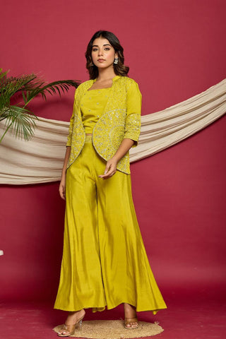 Grace Embroidered Co-ord Set - Mustard Color