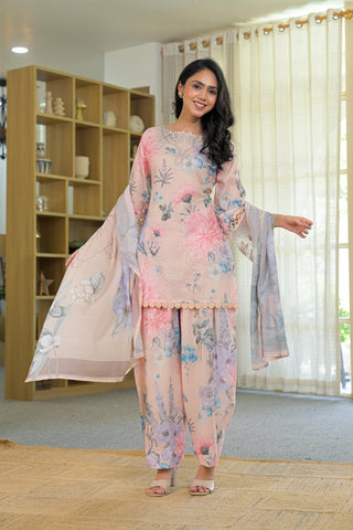 Blooming Grace 3-Piece Cotton Suit Set